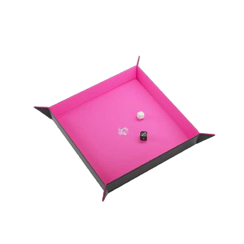 Gamegenic Magnetic Dice Tray Square Black/Pink Gaming Accessory