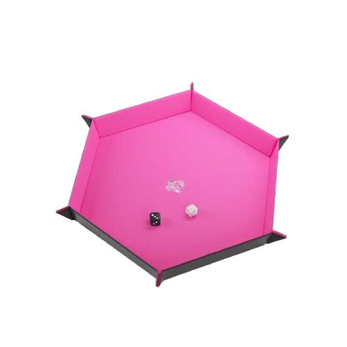 Gamegenic Magnetic Dice Tray Hexagonal Black/Pink Gaming Accessory