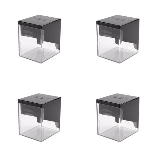 4PK Gamegenic Bastion 100+ Card Deck Box Organiser XL - Black/Clear