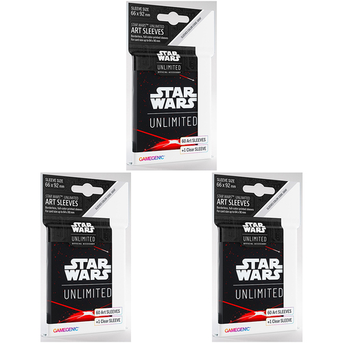 3PK Gamegenic Star Wars Unlimited Art Sleeves Space Red Gaming Accessory