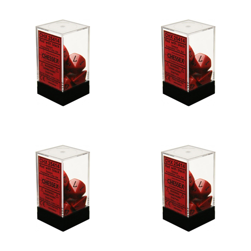 4x 7pc Chessex Opaque Polyhedral Gaming Dice Set Red/Black