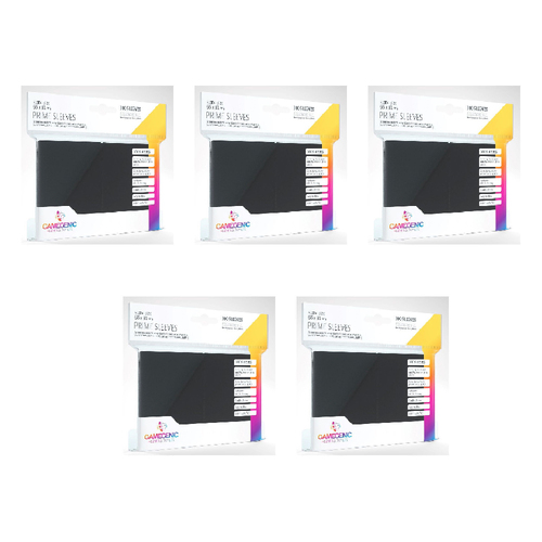 5x 100pc Gamegenic Prime Card Sleeves Black Gaming Accessory