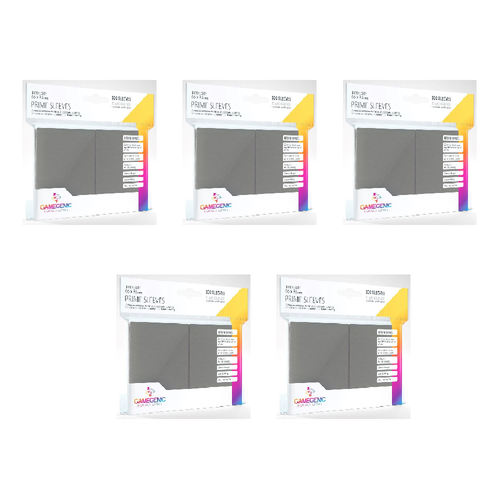 5x 100pc Gamegenic Prime Card Sleeves Dark Gray Gaming Accessory