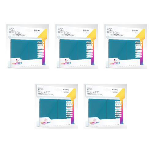 5x 100pc Gamegenic Prime Card Sleeves Blue Gaming Accessory
