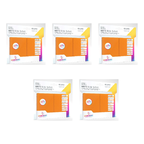 5x 100pc Gamegenic Matte Prime Card Sleeves Orange Gaming Accessory