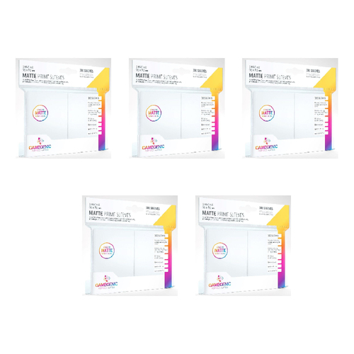 5x 100pc Gamegenic Matte Prime Card Sleeves White Gaming Accessory