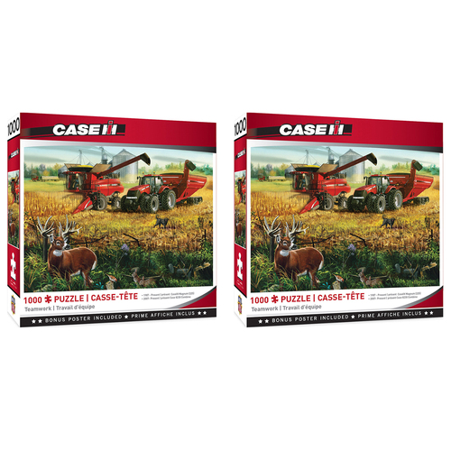 2x 1000pc Masterpieces Farmall Teamwork Puzzle 49x68cm