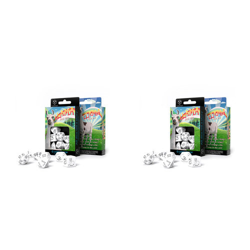 2PK Q-Workshop Bright Llama Gaming White & Black Dice Set