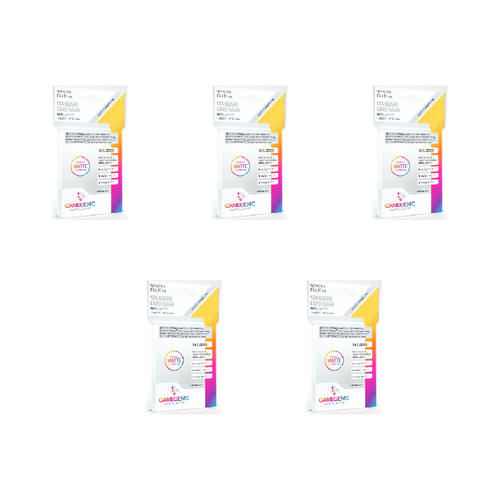 5x 50pc Gamegenic Matte Sleeves GRAY Standard 66x91mm  Accessory