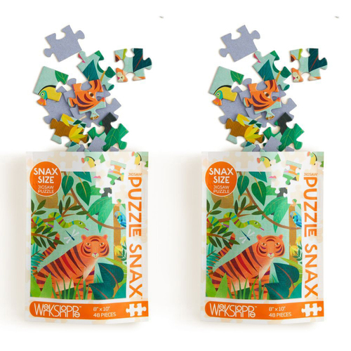 2x 48pc WerkShoppe Snax Jigsaw Puzzle 8x10in In The Jungle 5y+