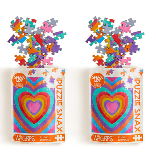 2x 100pc WerkShoppe Snax Jigsaw Puzzle 8x10in Velvet Heart 7y+