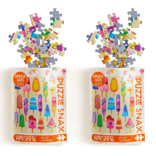 2x 100pc WerkShoppe Snax Jigsaw Puzzle 8x10in Popsicle Party 7y+