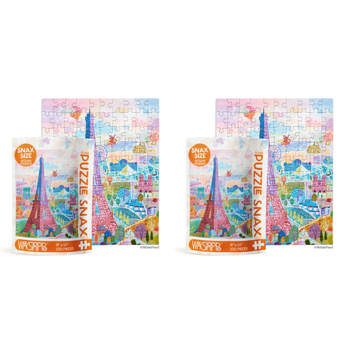 2x 100pc WerkShoppe Snax Jigsaw Puzzle 8x10in Paris 7y+