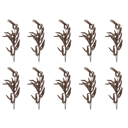 10PK Belle Dried Look Grass Frond 1m Artificial Faux Plant - Brown