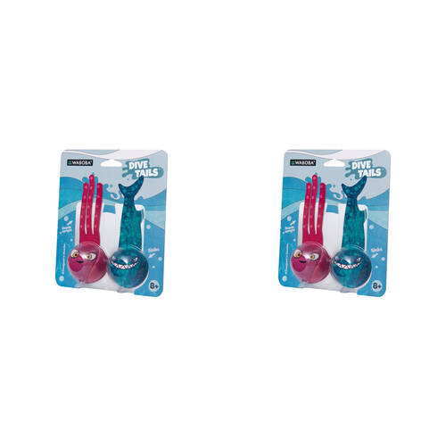 2PK Waboba Dive Tails Pool Games Diving Toys Kids/Children Assorted 8y+