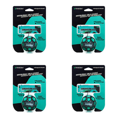 4PK Waboba Bounceback Moonball On A Leash Indoor/Outdoor Toy 6y+