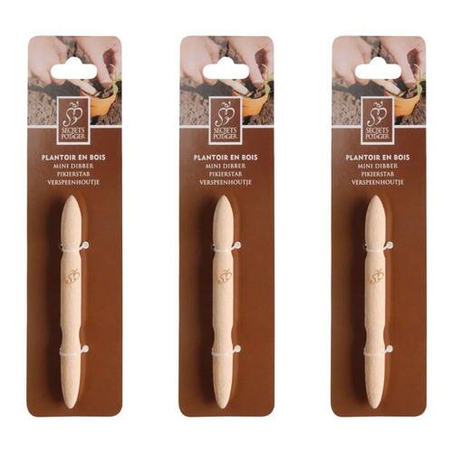 3PK Esschert Design Secrets du Potager Mini Dibber Garden Outdoor Decor Natural