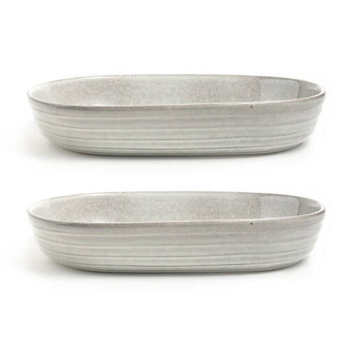 2PK Classica Lunde Oval Baker 31x21x6cm Oven Baking/Baker Tray Reactive Grey