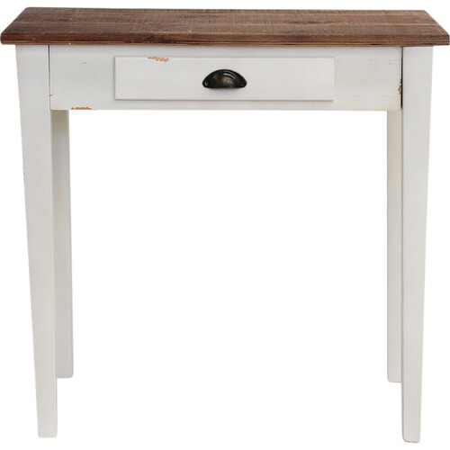 LVD Benson 75x82cm Side Table w/ Drawer Furniture Rect - White/Brown