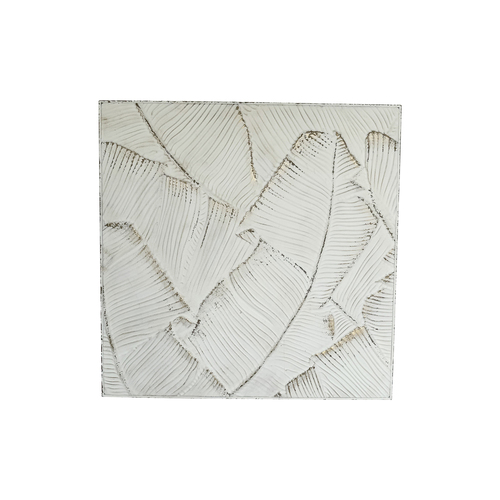 Darlin Multi Leaf Metal Hanging Wall Art Square Home Decor 93x93cm