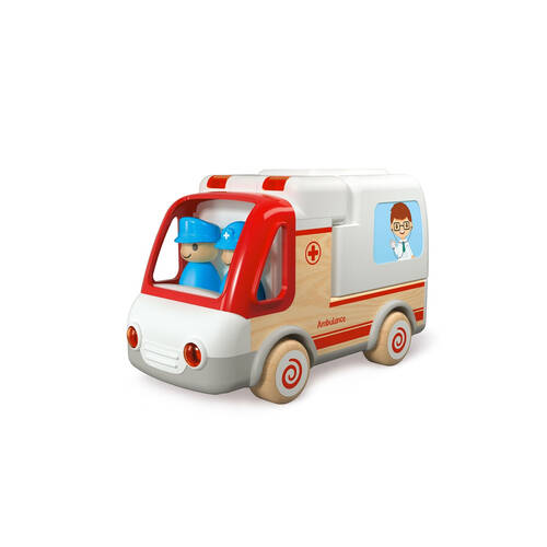Wanborns Wooden Ambulance Accessories w/ Sound And Light Kids 18m+