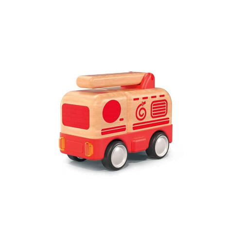 Wanborns Wooden Friction Truck Fire Engine w/ Sound And Light Kids 18m+