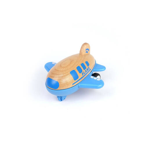 Wanborns Wooden Racer Plane Airplane With Sound- Blue Kids/Children 18m+