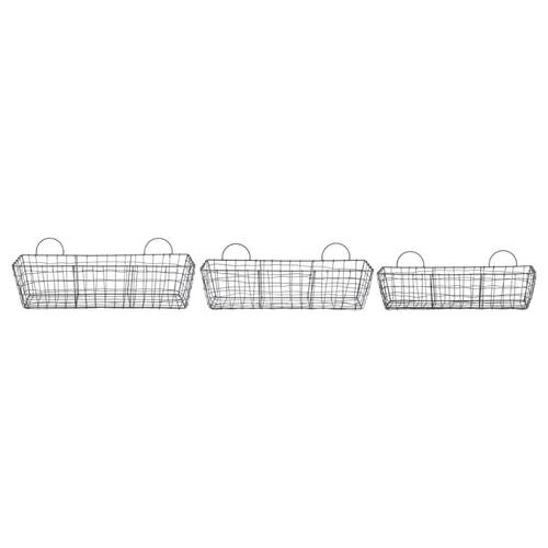3pc Esschert Design Long Wire Basket Home Garden Outdoor Display