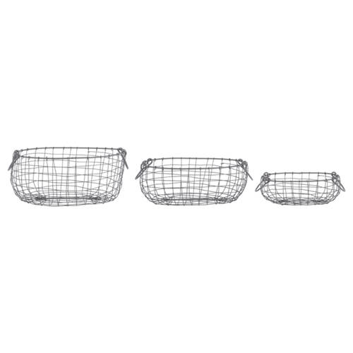 3pc Esschert Design Oval Wire Basket Home Garden Outdoor Display