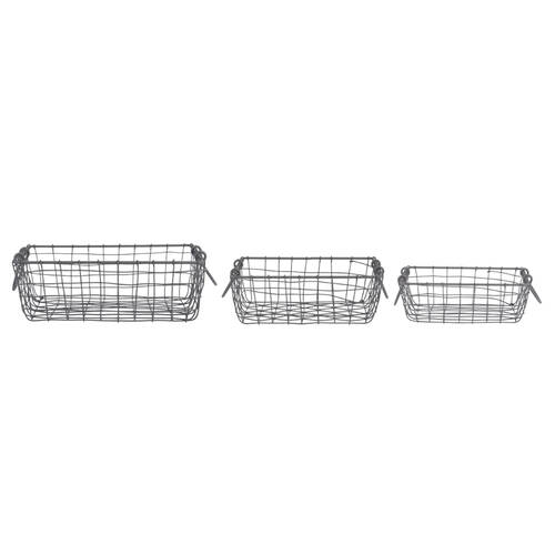 3pc Esschert Design Square Wire Basket Garden Outdoor Display