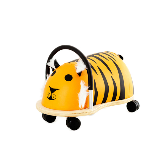 Wheely Bug 46cm Large Tiger Wooden Ride On Kids Toy 3y+ Yellow