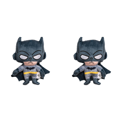 2PK Batman Soft Plush Squeaking Dog Toy 20cm Grey/Black