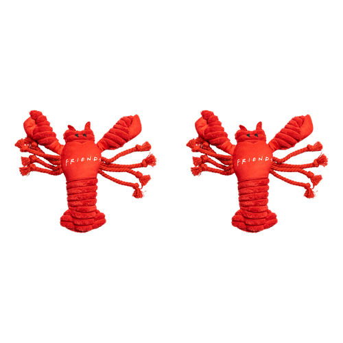 2PK Friends Lobster Soft Plush Squeaking Dog Toy 20cm Red