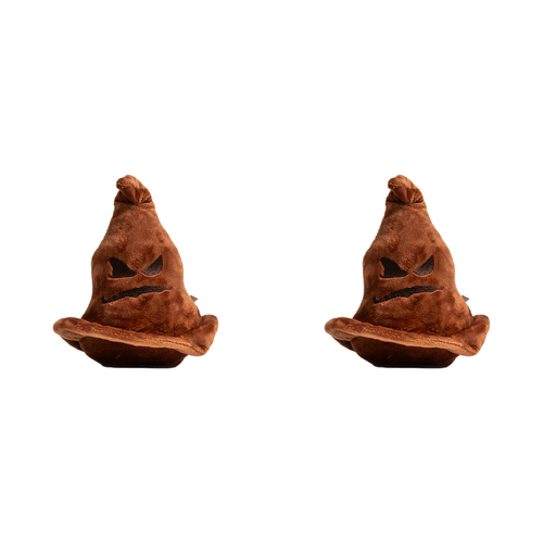 2PK Harry Potter Sorting Hat Soft Plush Squeaking Dog Toy 20cm Brown