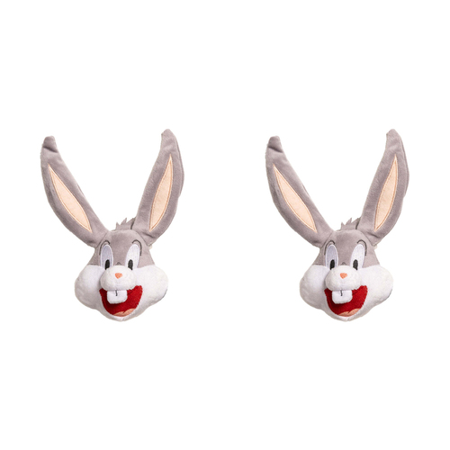 2PK Loony Tunes Bugs Bunny Soft Plush Squeaking Dog Toy 20cm Grey
