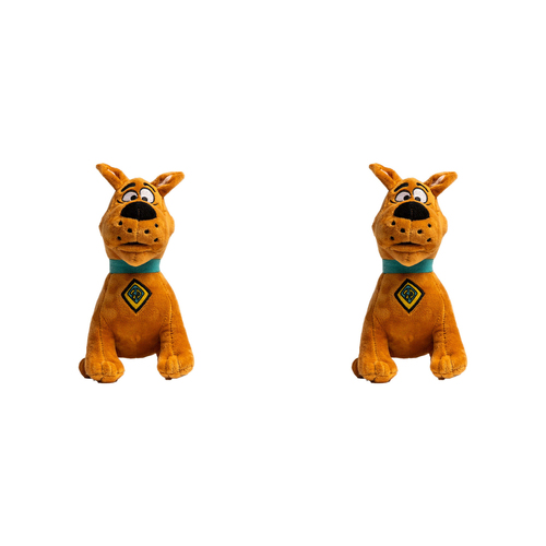 2PK Scooby Doo Soft Plush Squeaking Dog Toy 20cm Brown