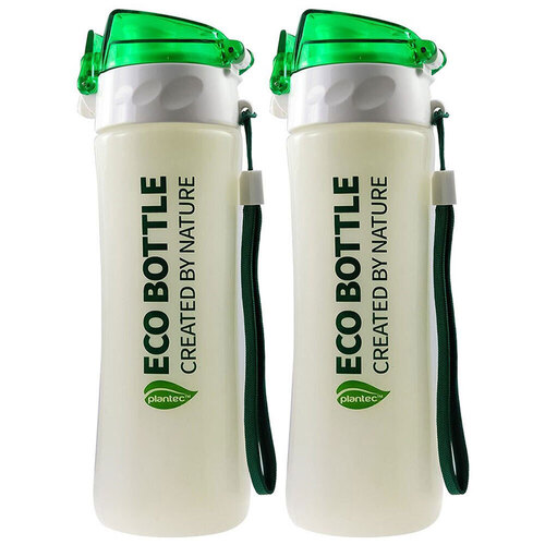 2PK Plantec 500ml Eco Bottle - Green/White