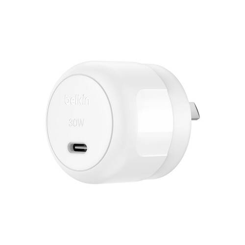 Belkin BoostCharge 30W Fast-Charging USB-C Wall Charger Adapter White