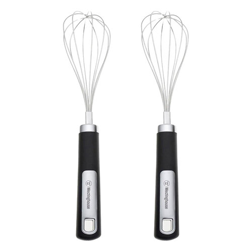 2PK Westinghouse Egg Whisk Mixer Soft Grip Stainless Steel