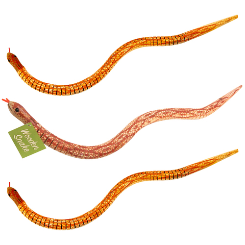 3PK Majigg Wood Snake 50cm - Assorted