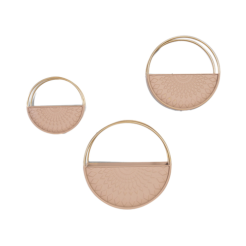 DWBH  21/26/32cm Round Wall Planters Plant Holder - Musk