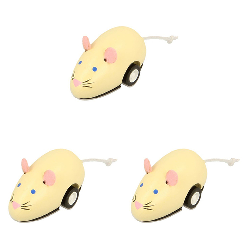 3PK Majigg 10cm Pull Back Mouse Kids Fun Toy Assorted 3y+