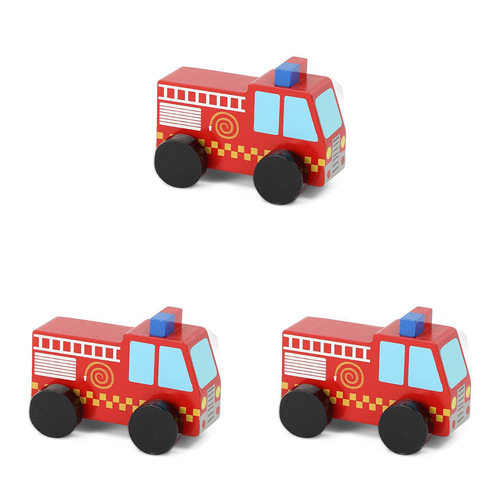 3PK Majigg 10cm Emergency Services Kids Wooden Toy Assorted 18m+