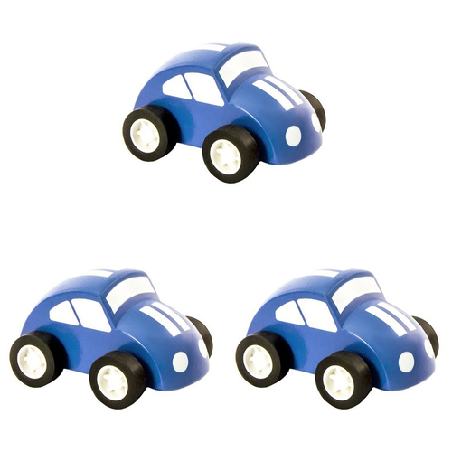 3PK Majigg 6cm Mini Bug Car Kids Fun Wooden Toy Assorted