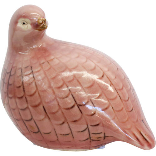 LVD Guinea Fowl Porcelain Figurine Decor 15.5cm - Peach A