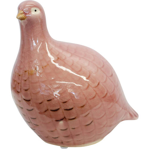 LVD Guinea Fowl Porcelain Figurine Decor 17.5cm - Peach B