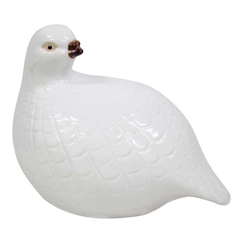 LVD Ceramic 15.5cm Guinea Fowl Bird Home Decorative Figurine Medium - White