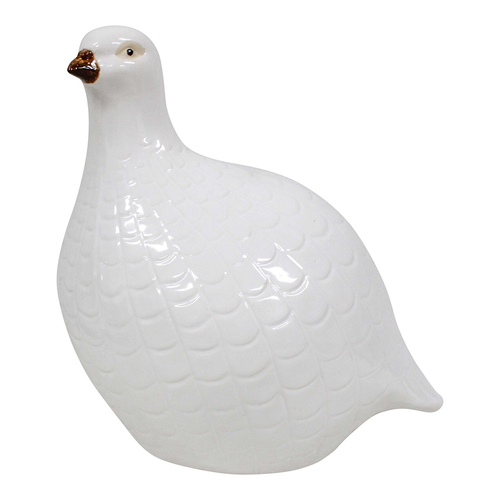 LVD Ceramic 17.5cm Guinea Fowl Large Home Decorative Figurine - White