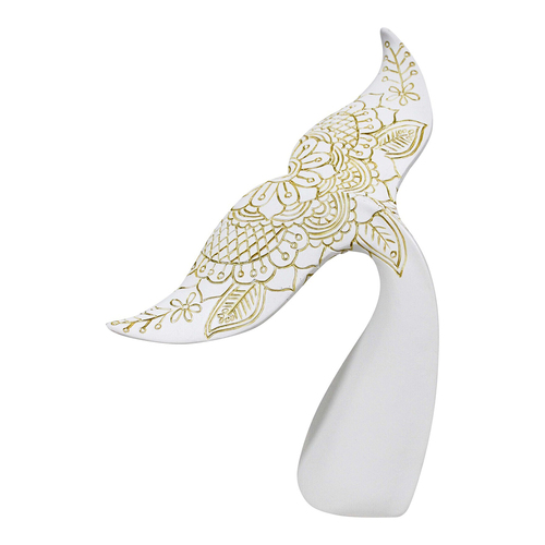 LVD Resin 28.2cm Bohemian Whale Tail Home Decorative Figurine - White