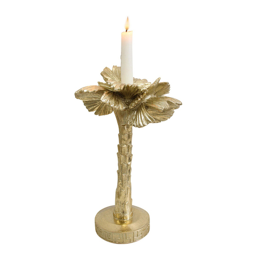 LVD Resin/Metal 30cm Medium Taper/Stick Candle Holder Pandanus Palm - Gold